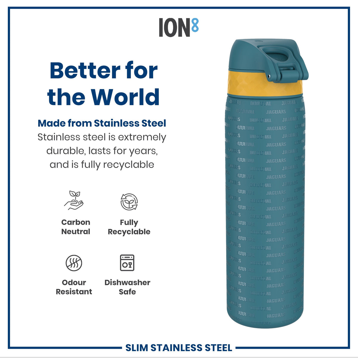 NFL x ION8, Inox, Jacksonville Jaguars, 600 ml