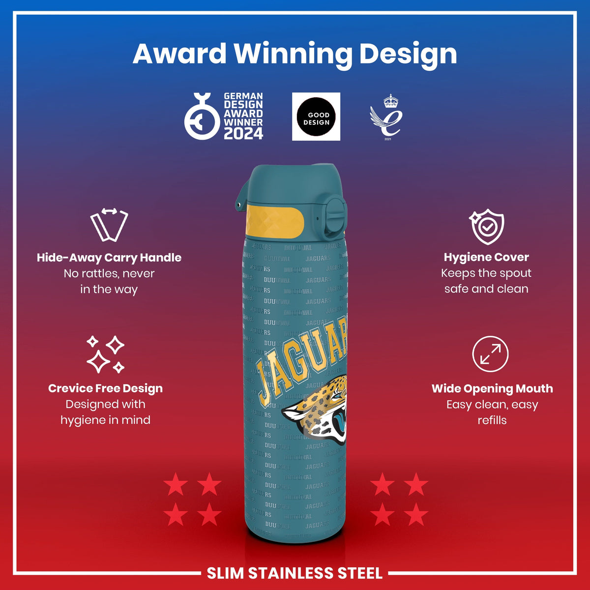 NFL x ION8, Inox, Jacksonville Jaguars, 600 ml