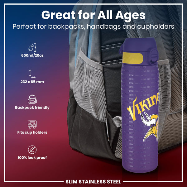 NFL x ION8, Inox, Minnesota Vikings, 600 ml