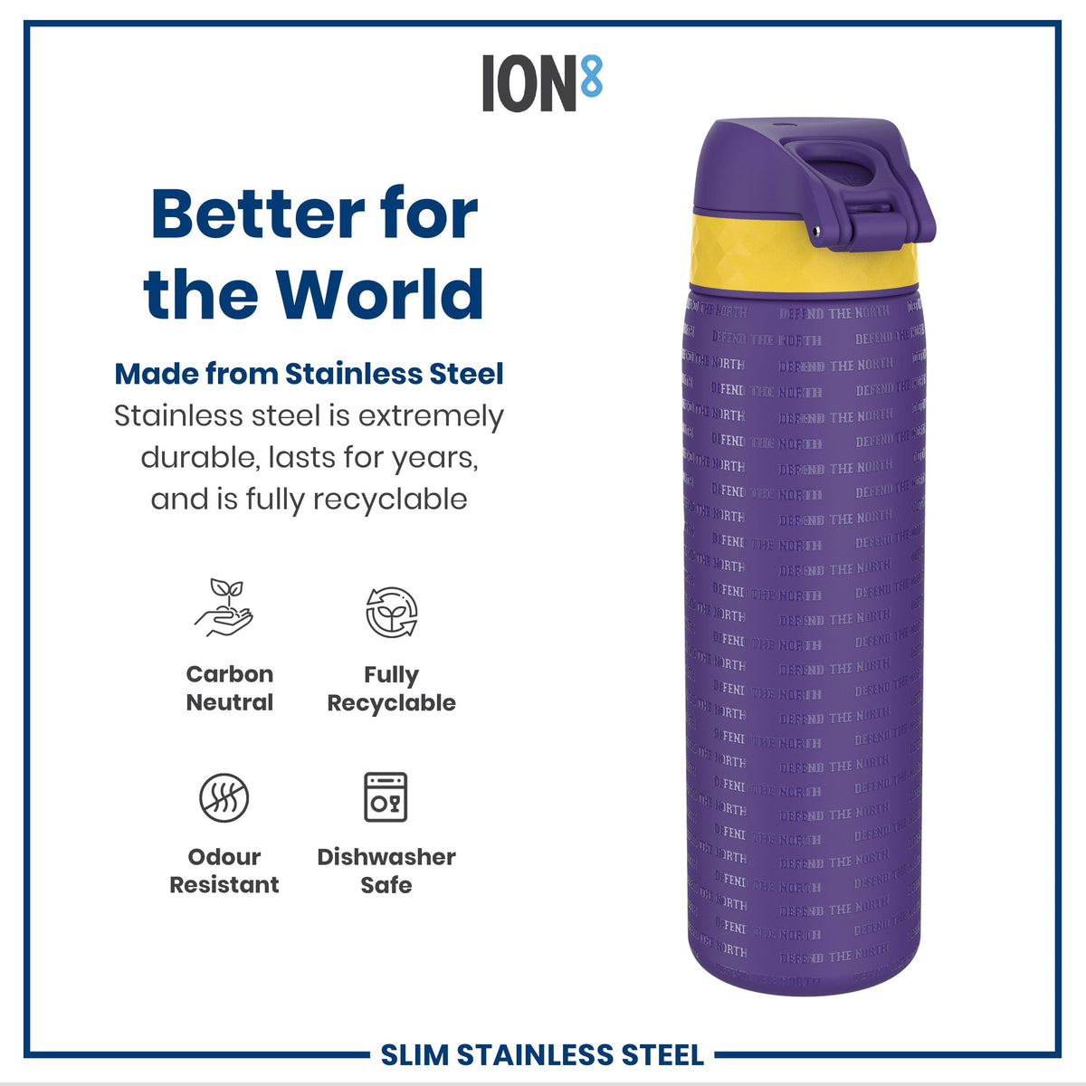 NFL x ION8, Inox, Minnesota Vikings, 600 ml