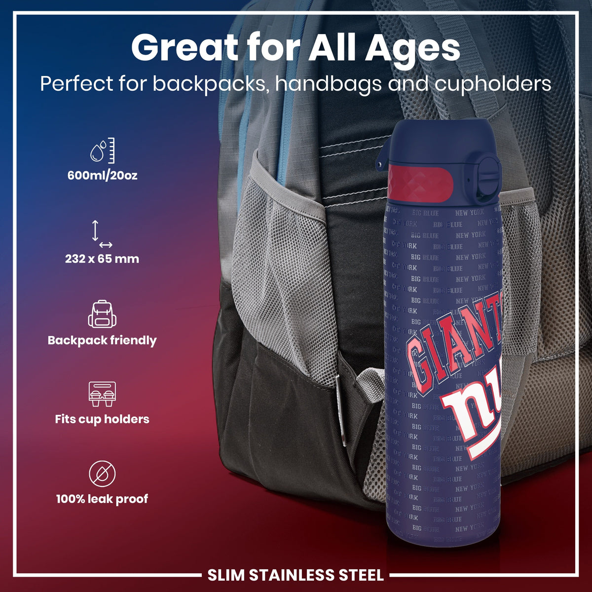 NFL x ION8, Inox, New York Giants, 600 ml