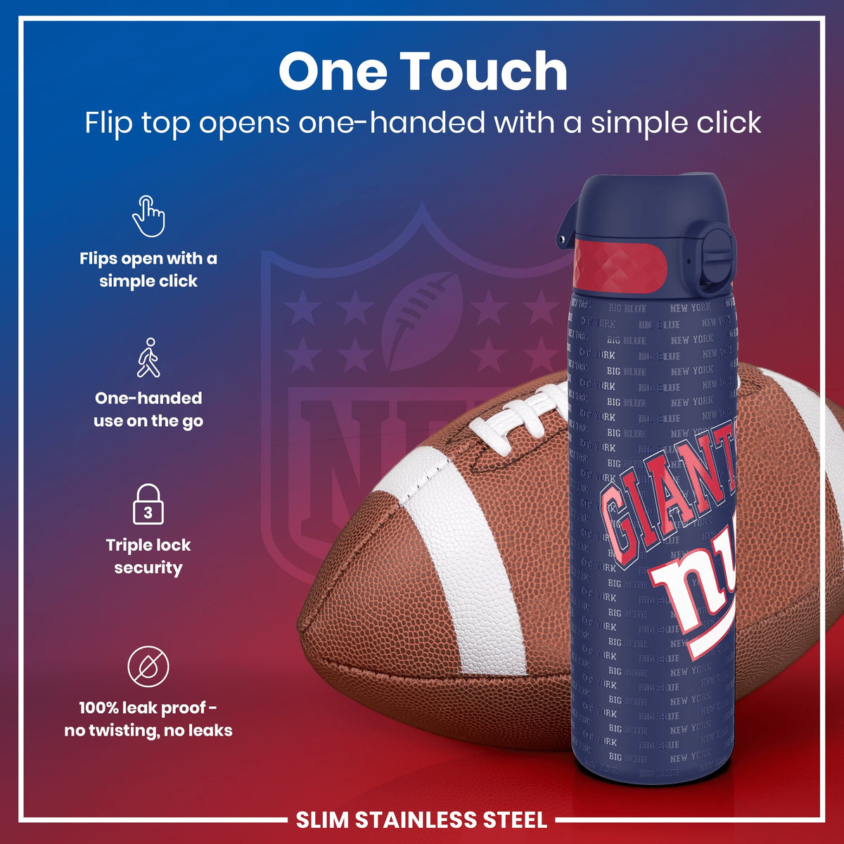 NFL x ION8, Inox, New York Giants, 600 ml