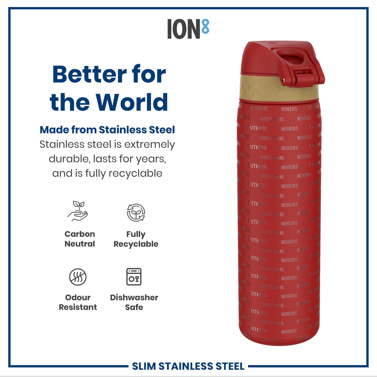 NFL x ION8, Inox, San Francisco 49ers, 600 ml