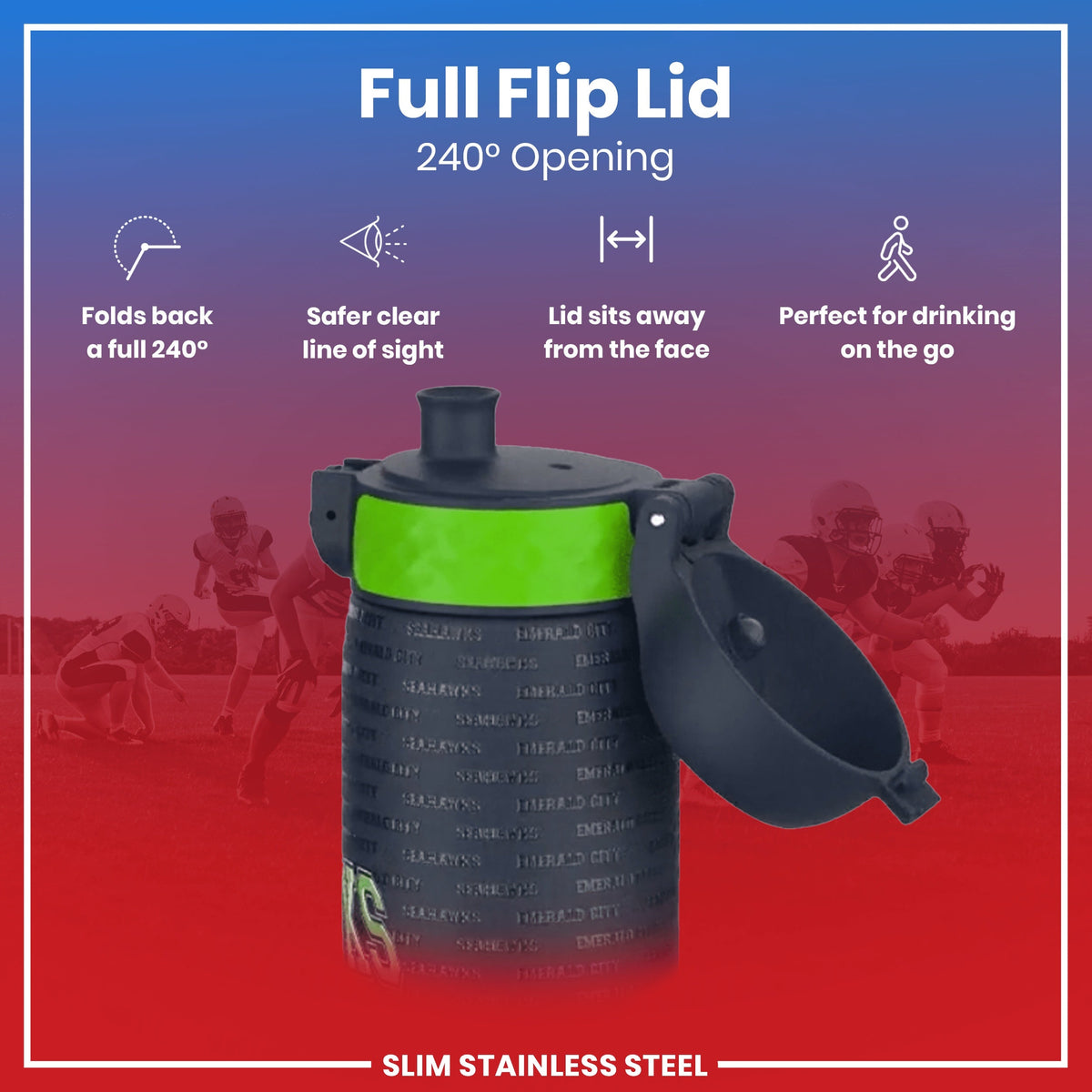 NFL x ION8, Inox, Seattle Seahawks, 600 ml