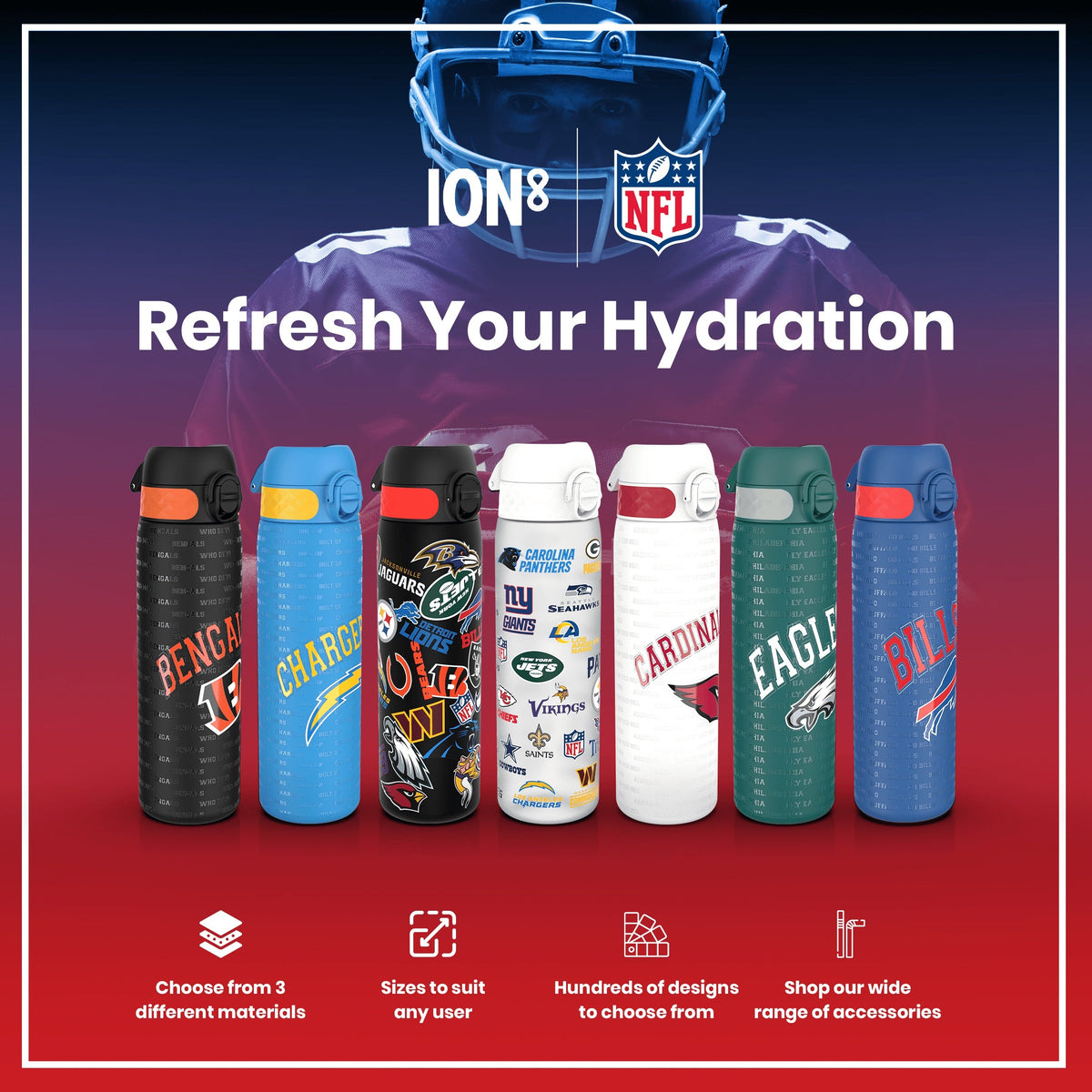 NFL x ION8, Inox, Seattle Seahawks, 600 ml