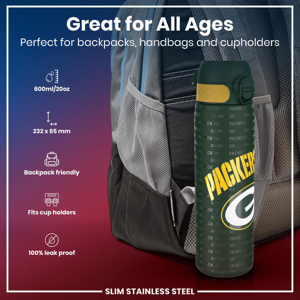 NFL x ION8, Inox, Green Bay Packers, 600 ml