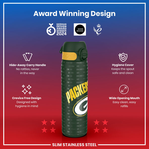 NFL x ION8, Inox, Green Bay Packers, 600 ml