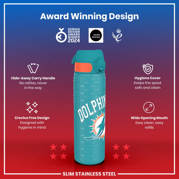 NFL x ION8, Inox, Miami Dolphins, 600 ml