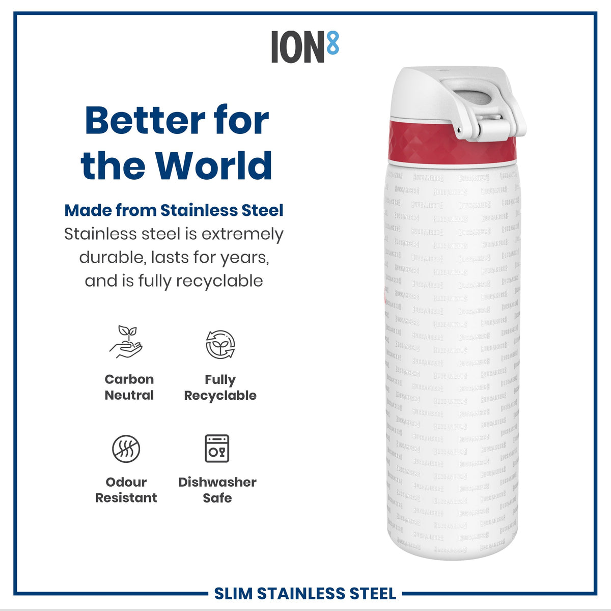 NFL x ION8, Inox, Tampa Bay Buccaneers, 600 ml