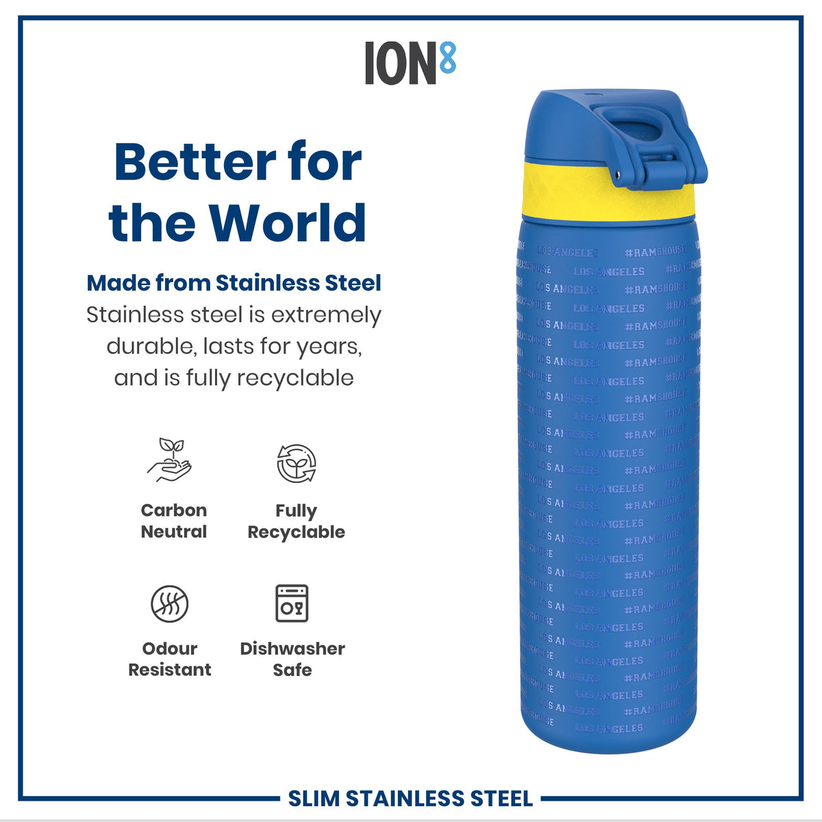 NFL x ION8, Inox, Los Angeles Rams, 600 ml