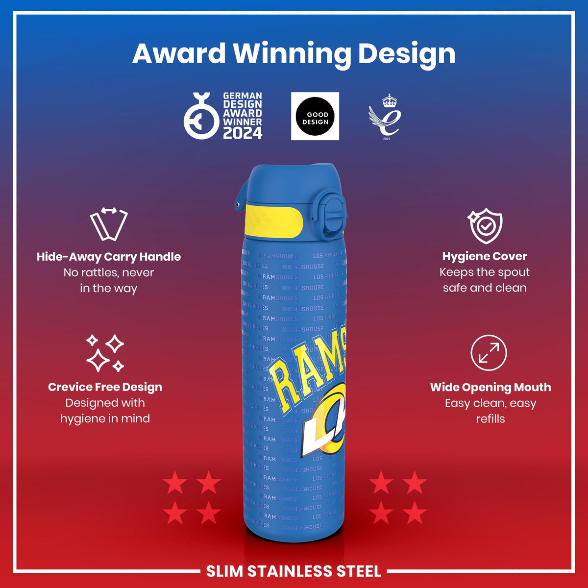 NFL x ION8, Inox, Los Angeles Rams, 600 ml