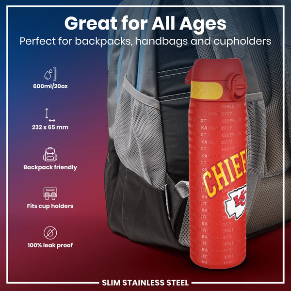 NFL x ION8, Inox, Kansas City Chiefs, 600 ml