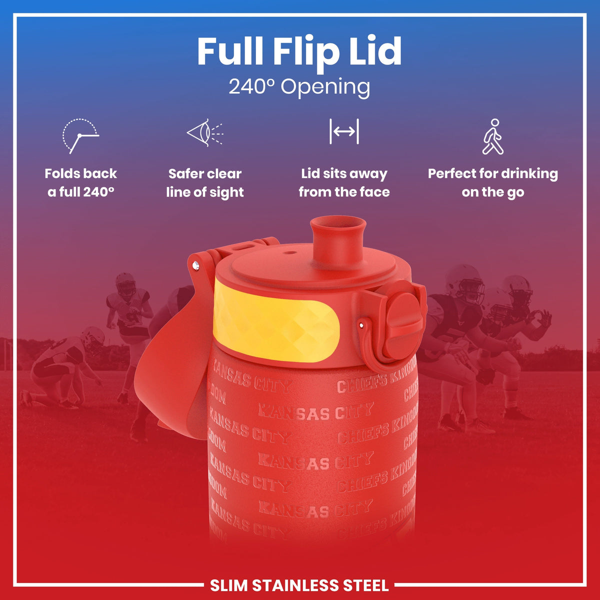 NFL x ION8, Inox, Kansas City Chiefs, 600 ml