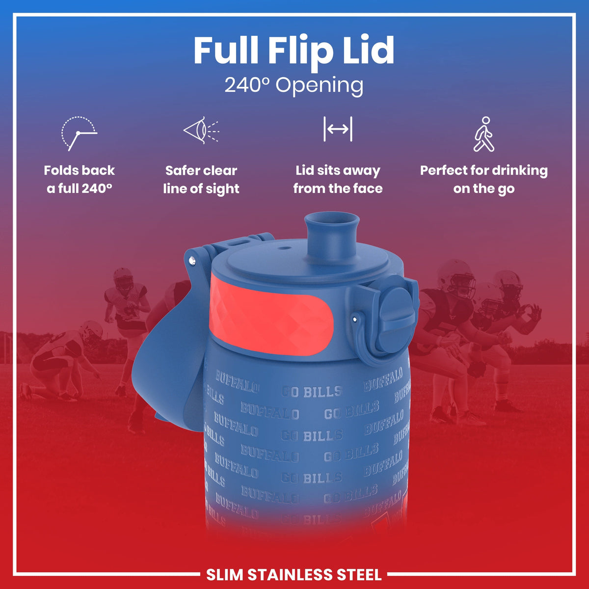 NFL x ION8, Inox, Buffalo Bills, 600 ml