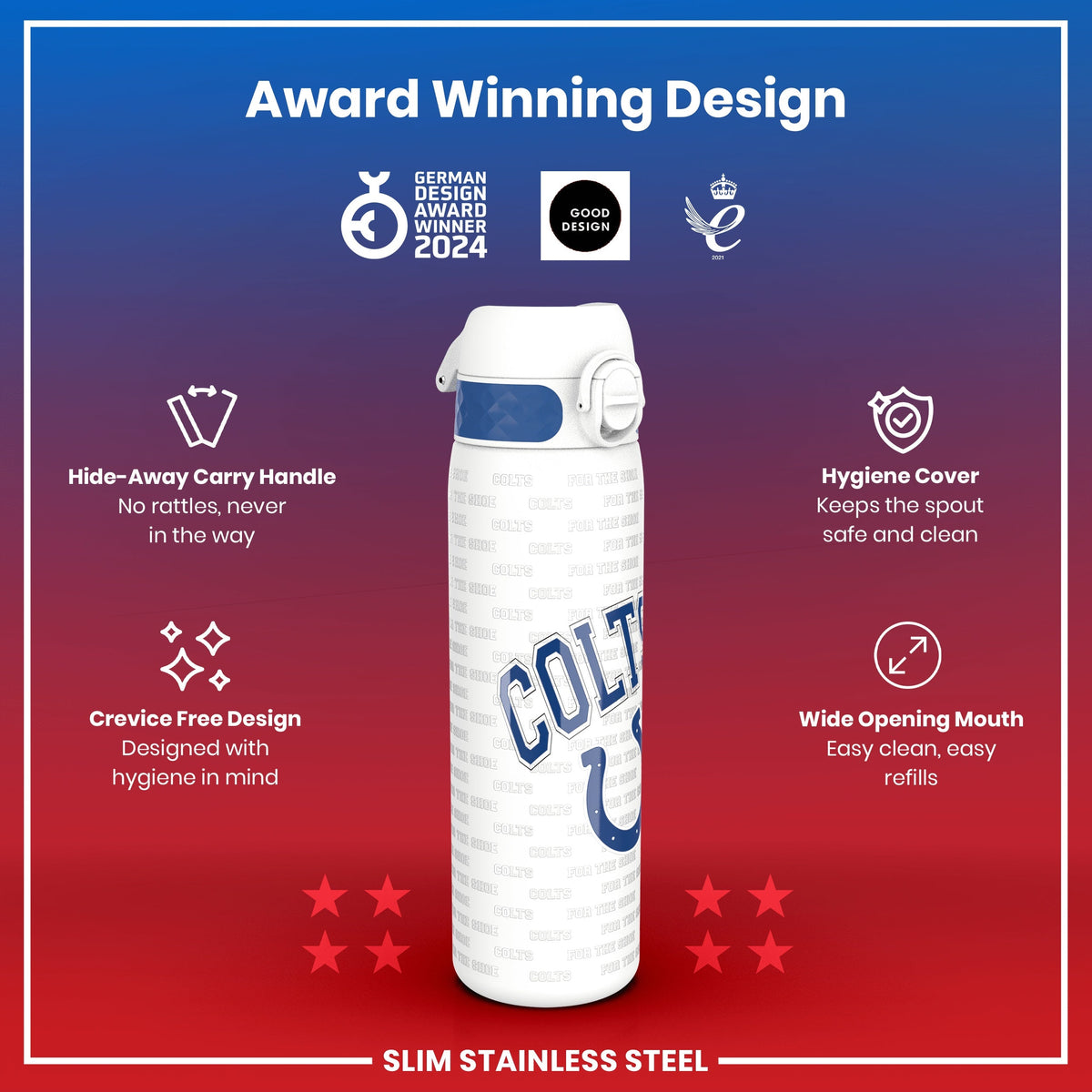 NFL x ION8, Inox, Indianapolis Colts, 600 ml