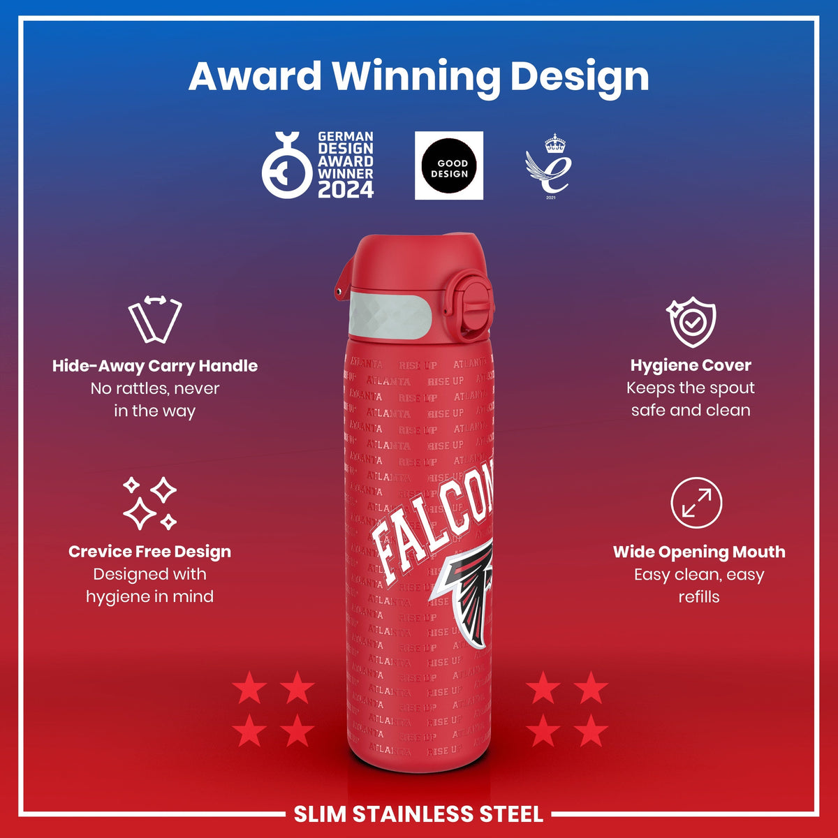 NFL x ION8, Inox, Atlanta Falcons, 600 ml