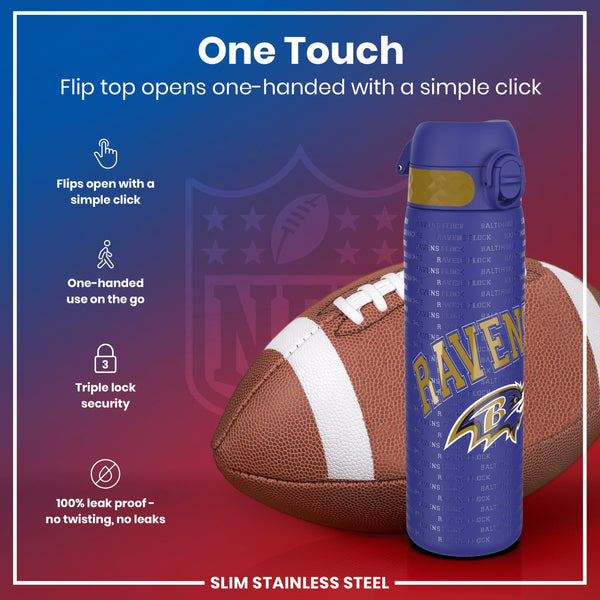 NFL x ION8, Inox, Baltimore Ravens, 600 ml