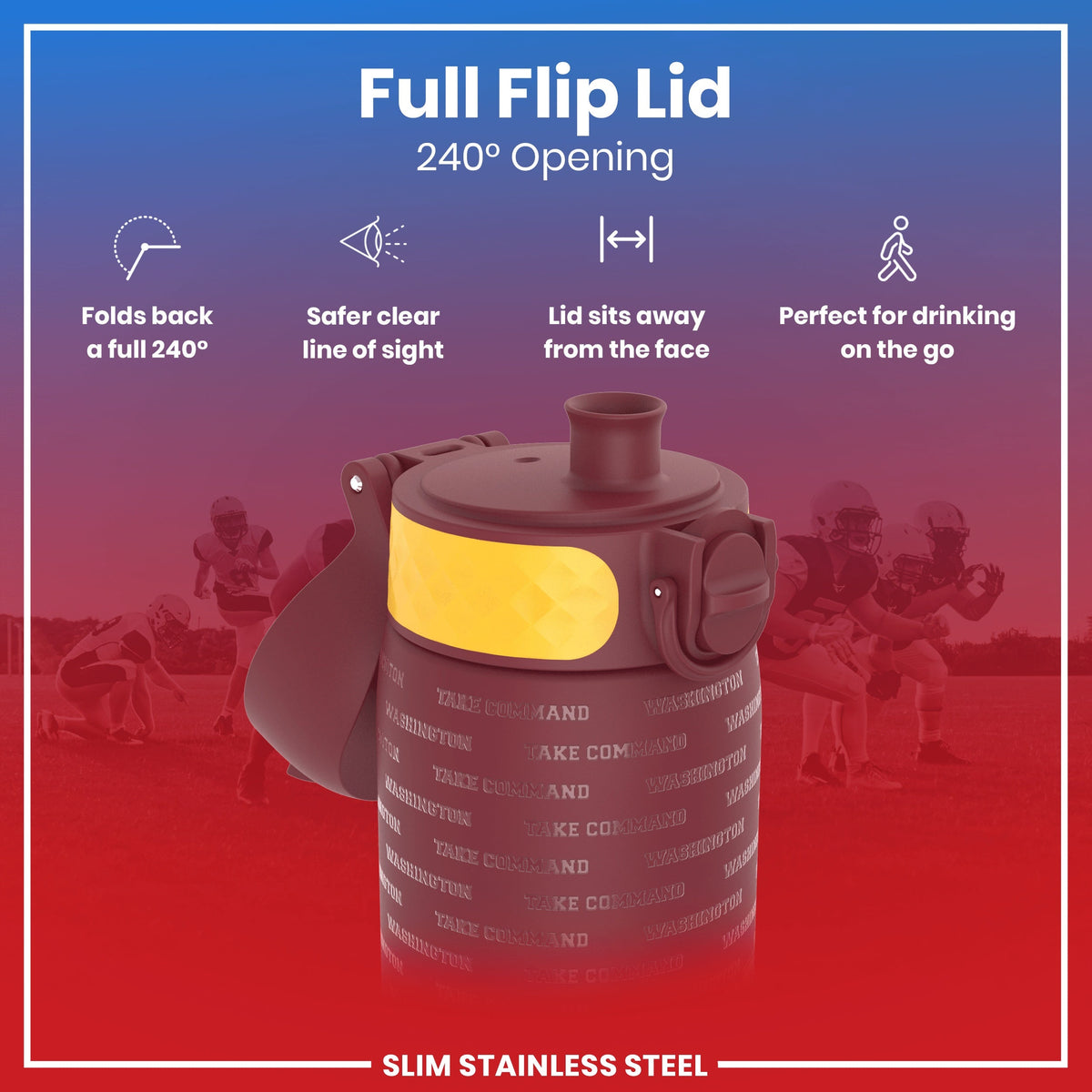 NFL x ION8, Inox, Washington Commanders, 600 ml