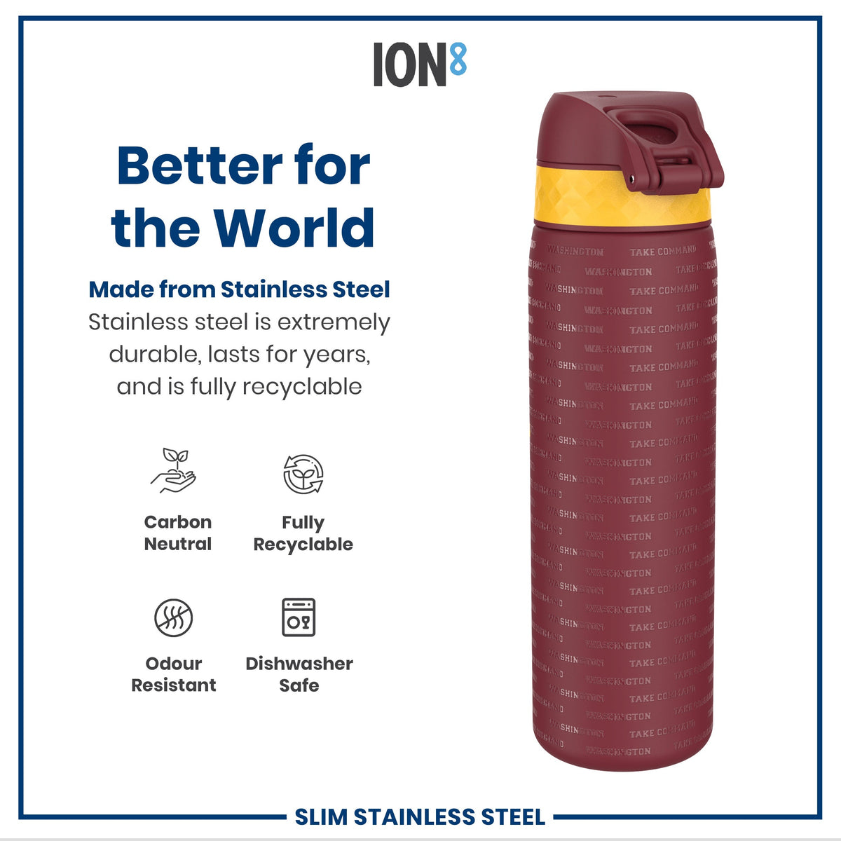NFL x ION8, Inox, Washington Commanders, 600 ml