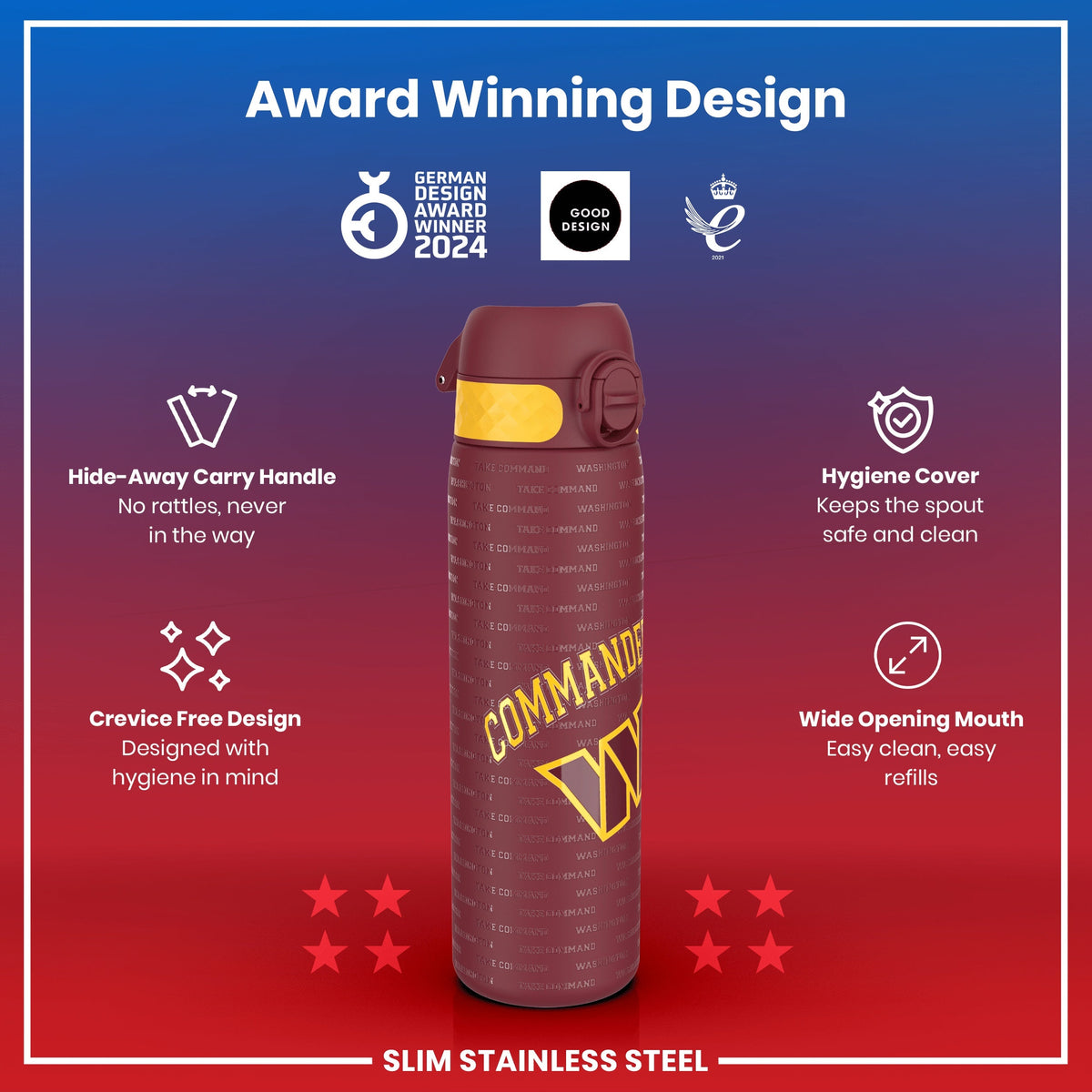 NFL x ION8, Inox, Washington Commanders, 600 ml