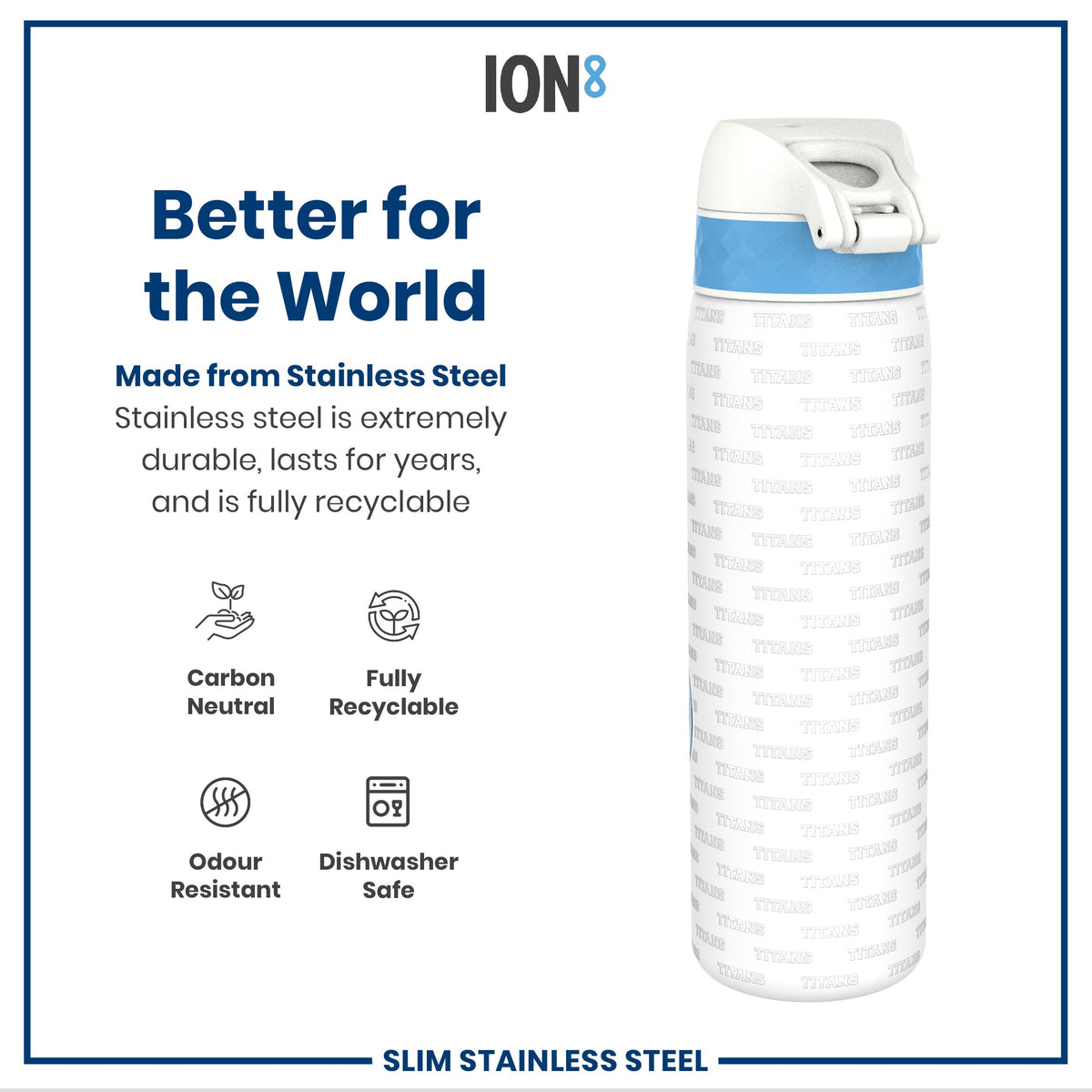 NFL x ION8, Inox, Tennessee Titans, 600 ml