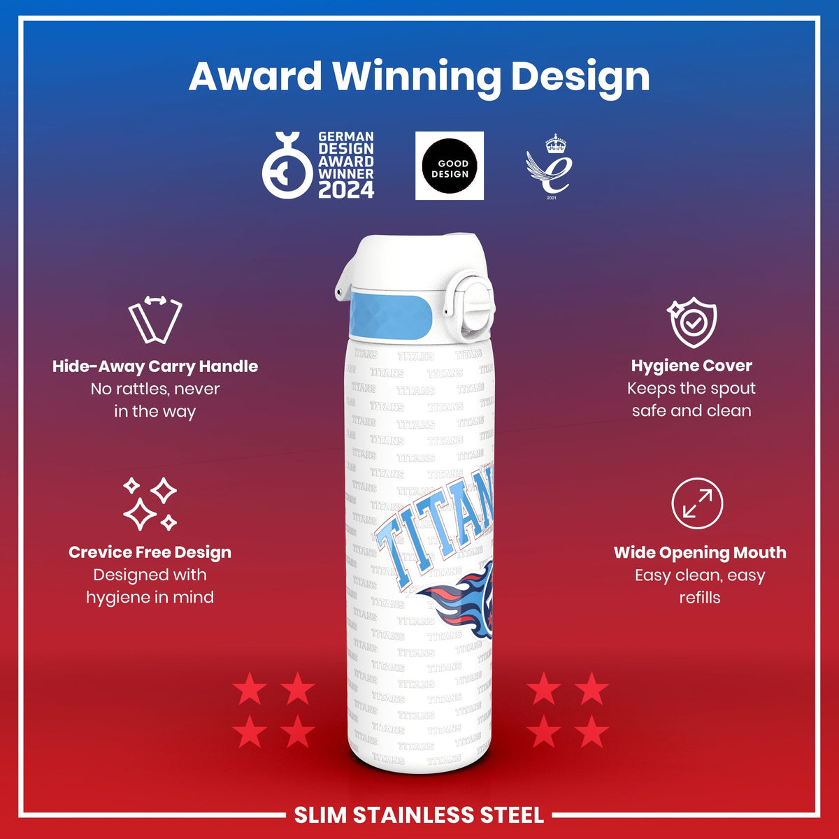 NFL x ION8, Inox, Tennessee Titans, 600 ml