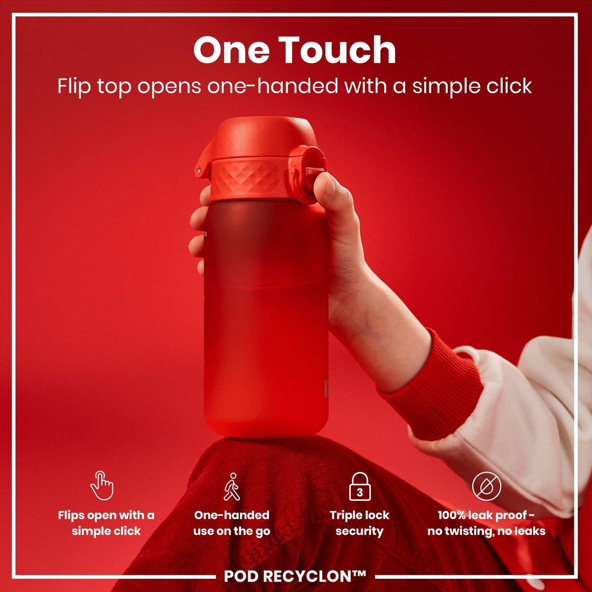 Gourde Recyclon, Rouge, 350 ml