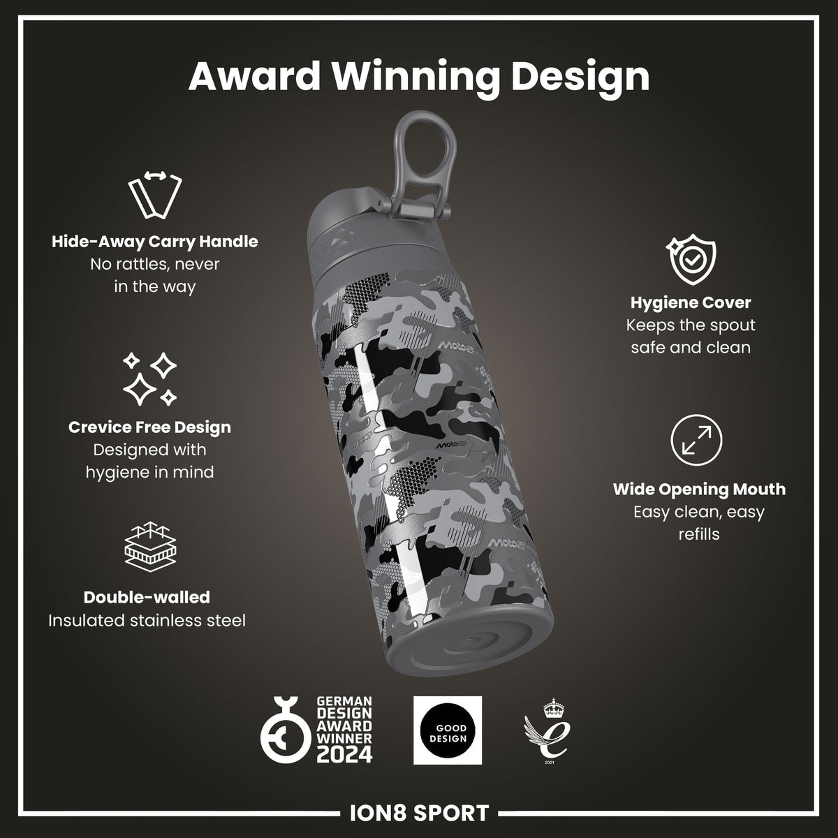 MotoGP x ION8, Inox isotherme, Camouflage, 750 ml