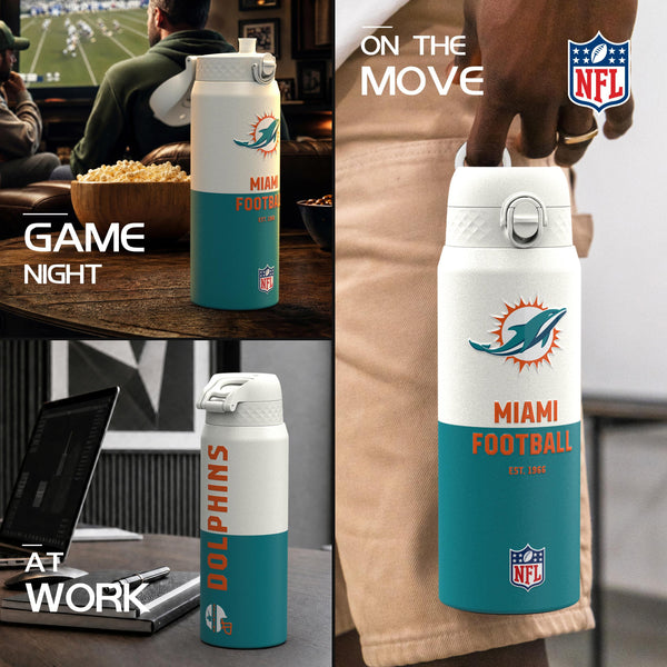 NFL x ION8, Inox isotherme, Série 50, Dolphins, 750 ml