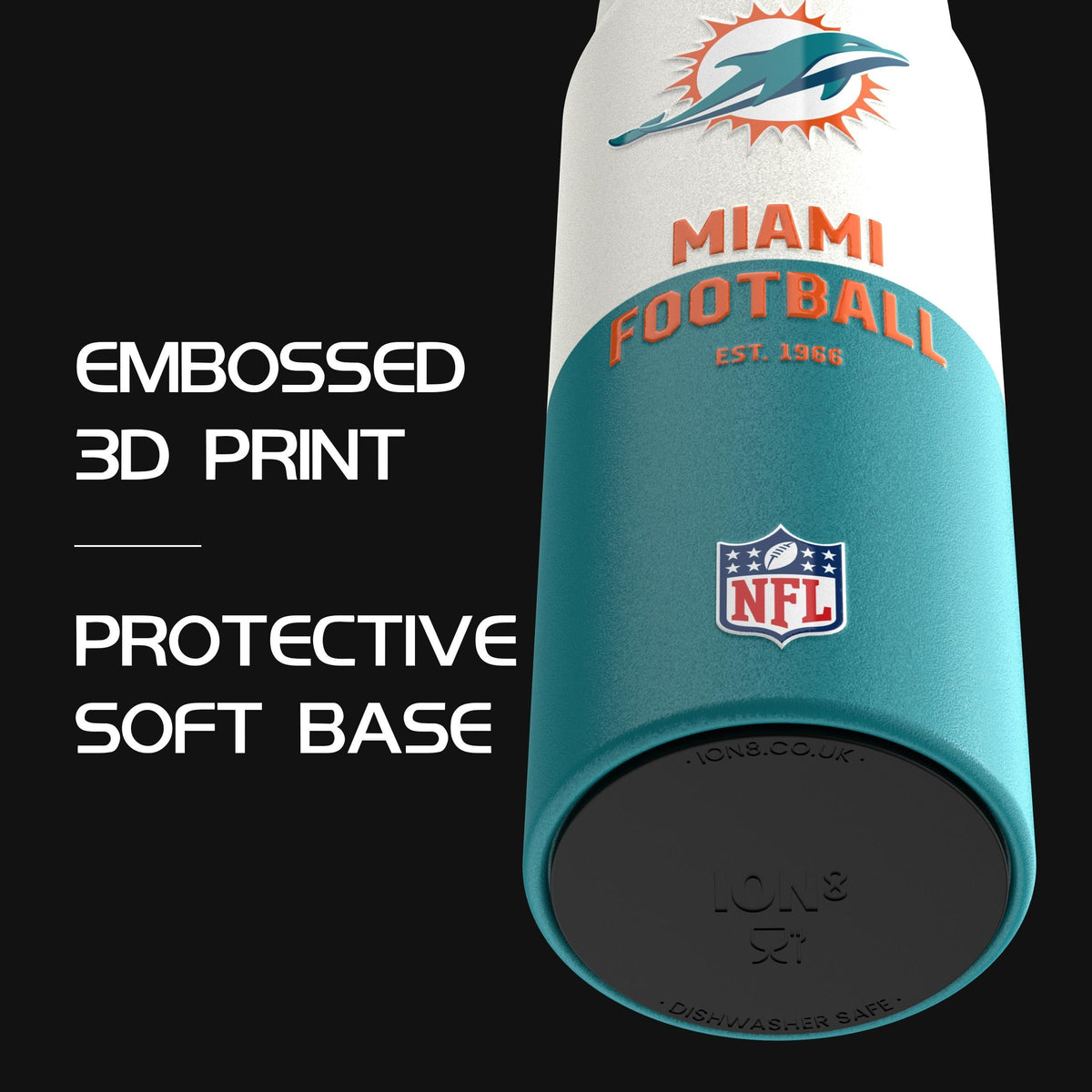 NFL x ION8, Inox isotherme, Série 50, Dolphins, 750 ml