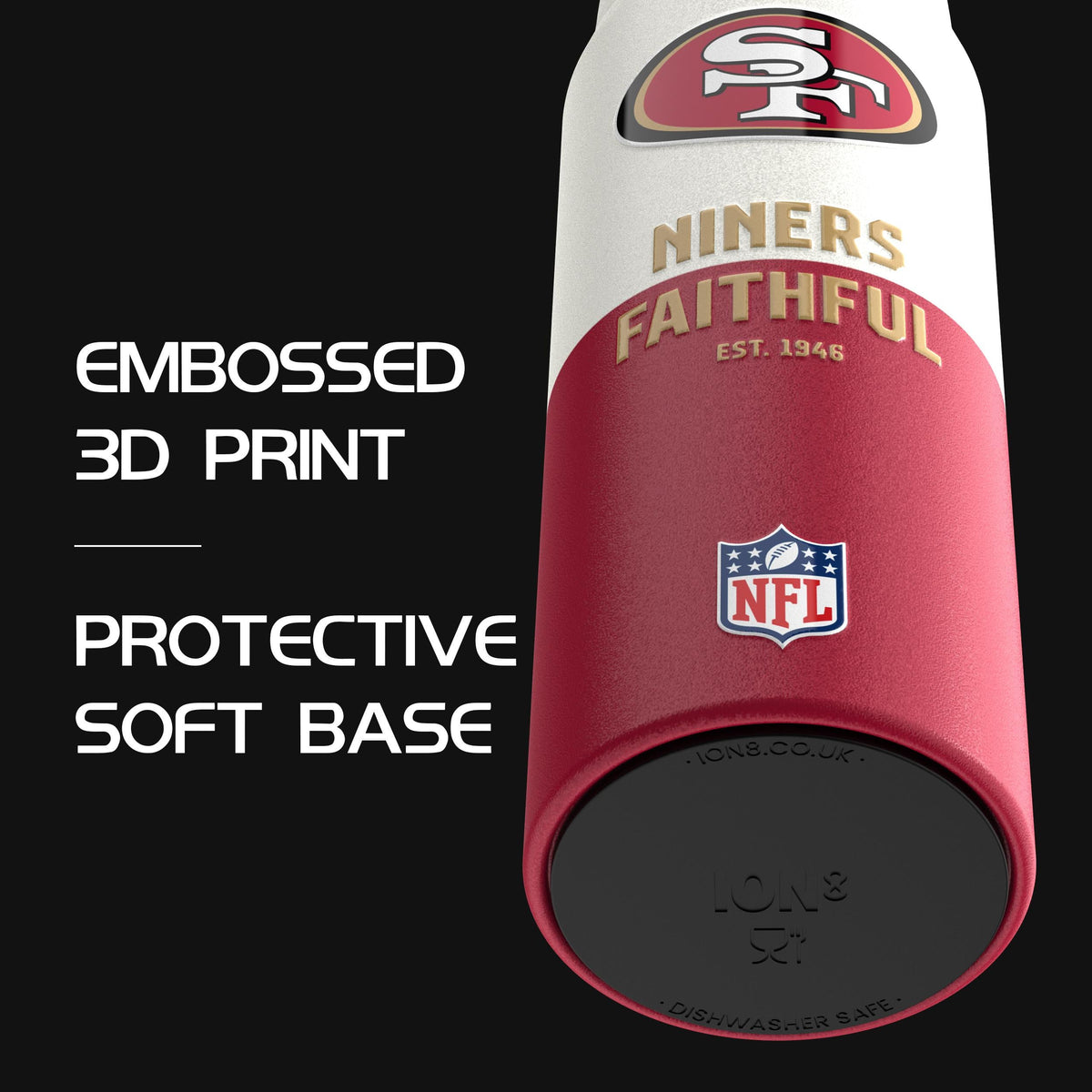 NFL x ION8, Inox isotherme, Série 50, 49ers, 750 ml