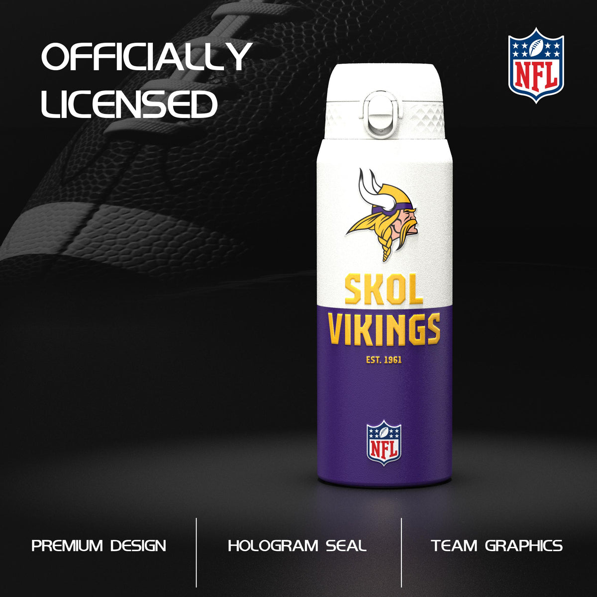 NFL x ION8, Inox isotherme, Série 50, Vikings, 750 ml