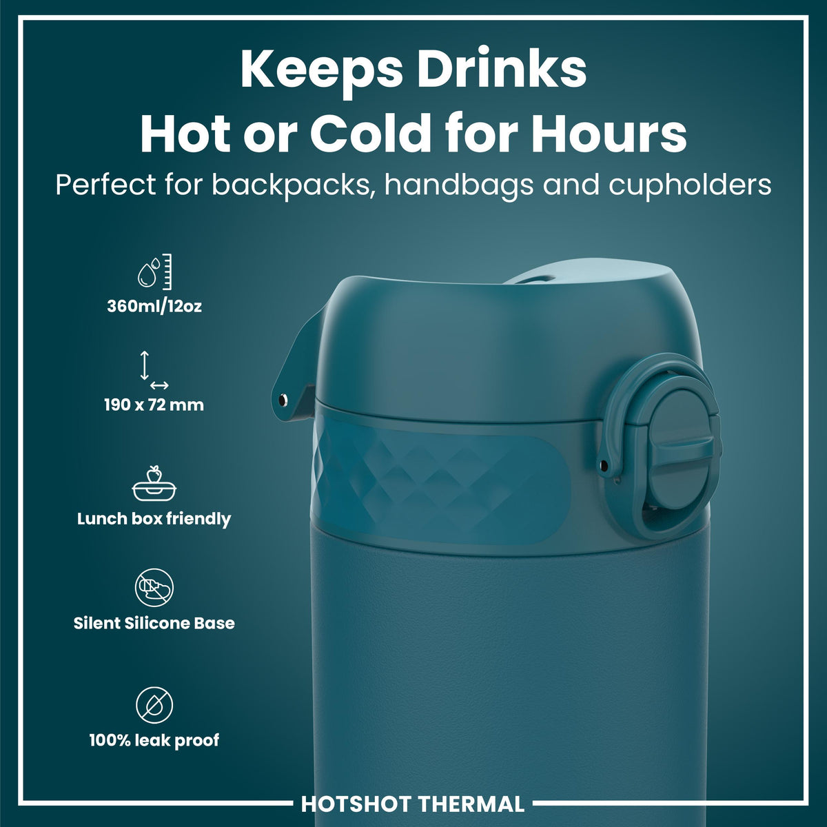 Mug isotherme, Bleu sarcelle profond, 360 ml