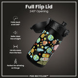 Gourde enfant Recyclon, Espace, Noir, 350 ml