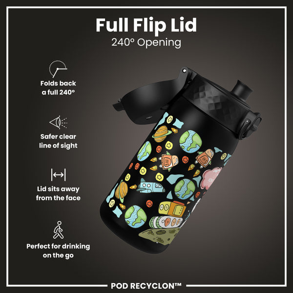 Gourde enfant Recyclon, Espace, Noir, 350 ml
