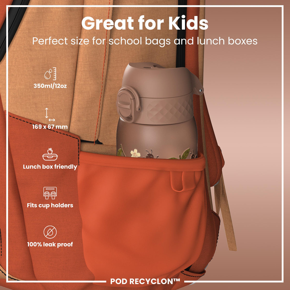 Gourde enfant Recyclon, Cerises, 350 ml