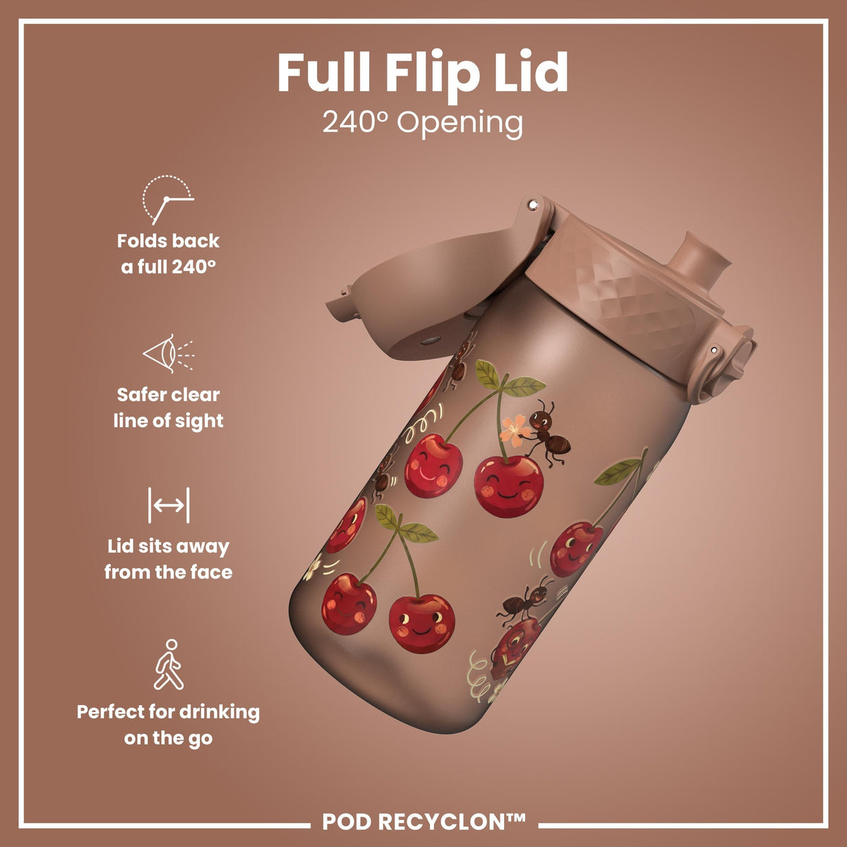 Gourde enfant Recyclon, Cerises, 350 ml