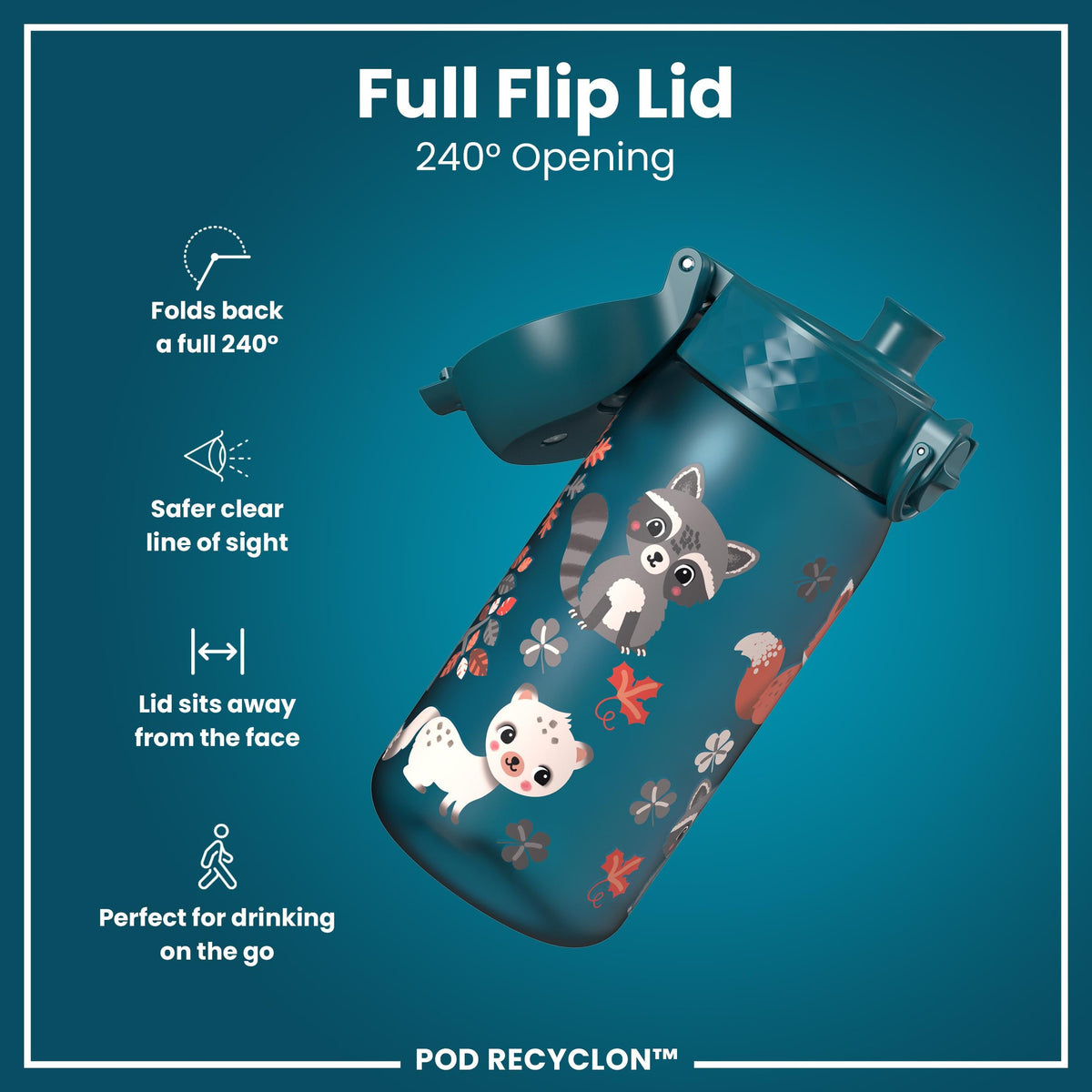 Gourde enfant Recyclon, Animaux de la forêt, 350 ml