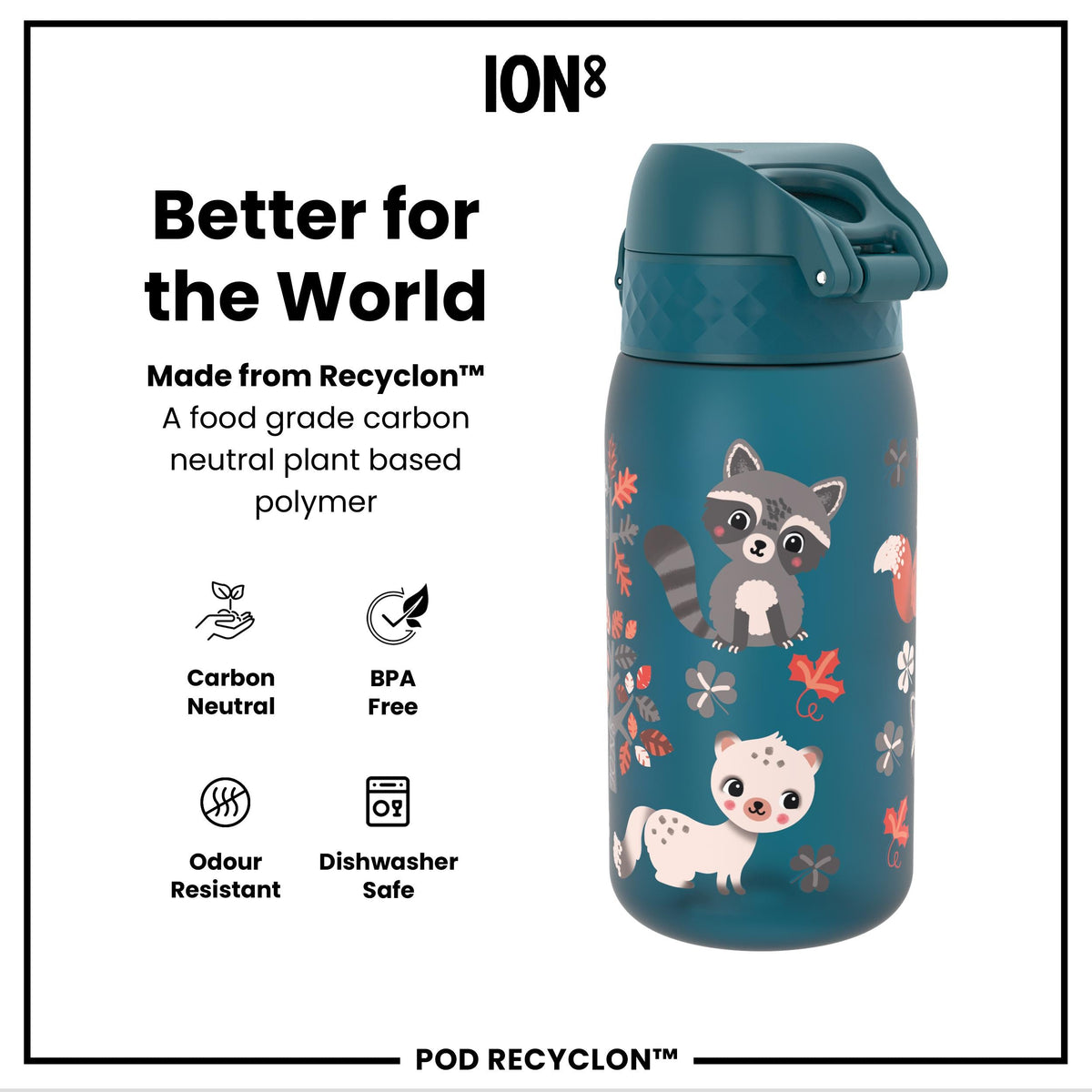 Gourde enfant Recyclon, Animaux de la forêt, 350 ml