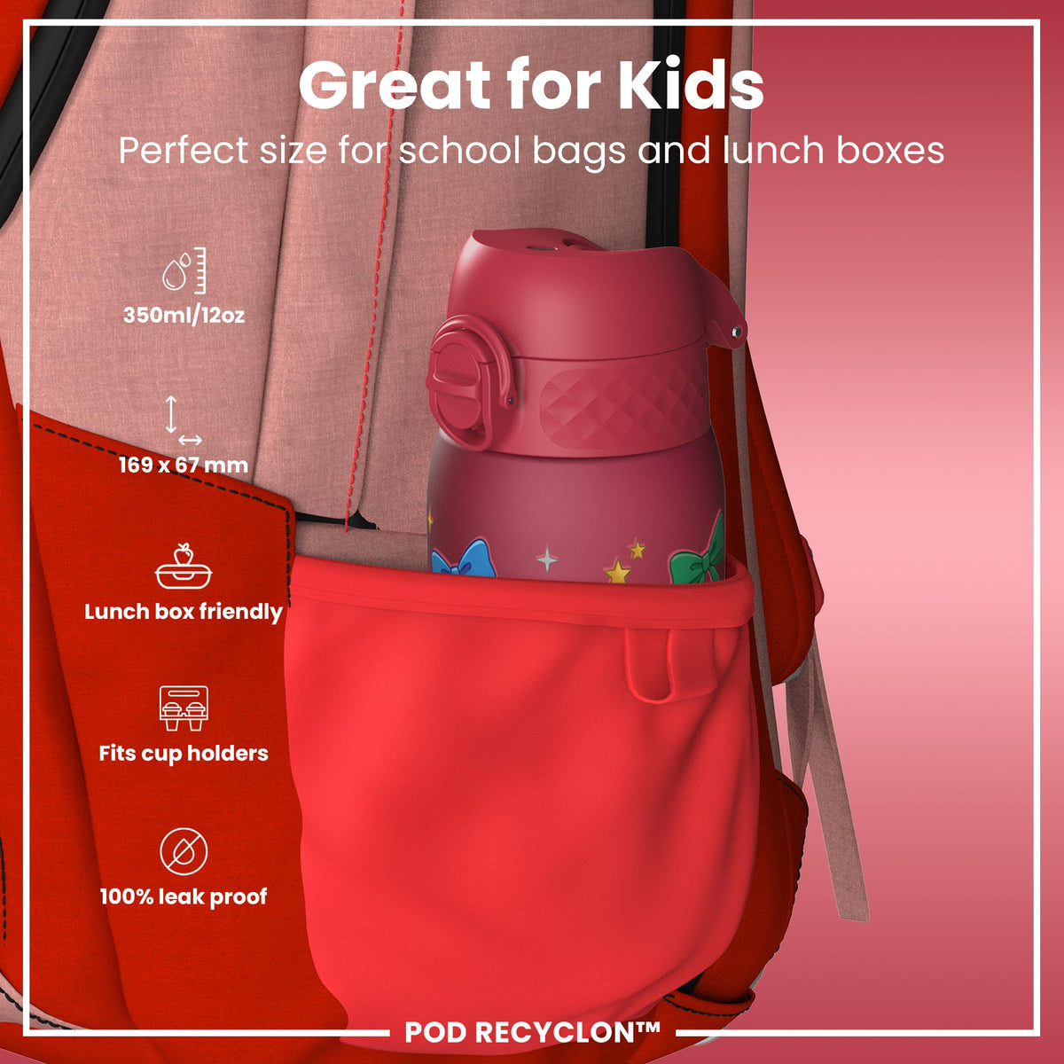 Gourde enfant Recyclon, Nœuds, 350 ml