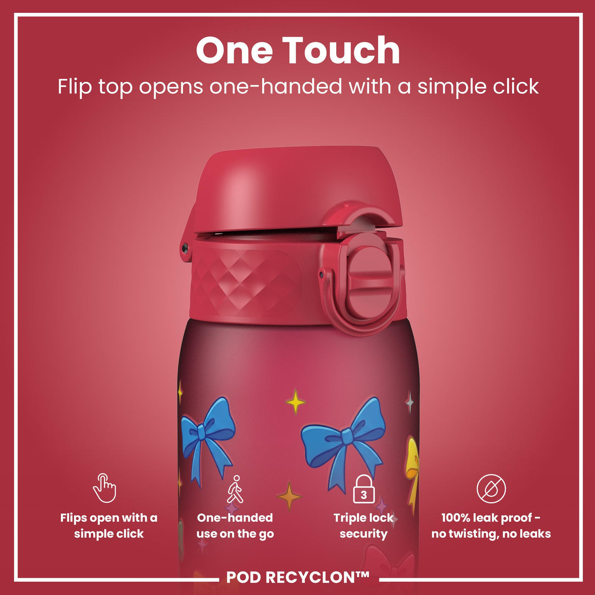 Gourde enfant Recyclon, Nœuds, 350 ml