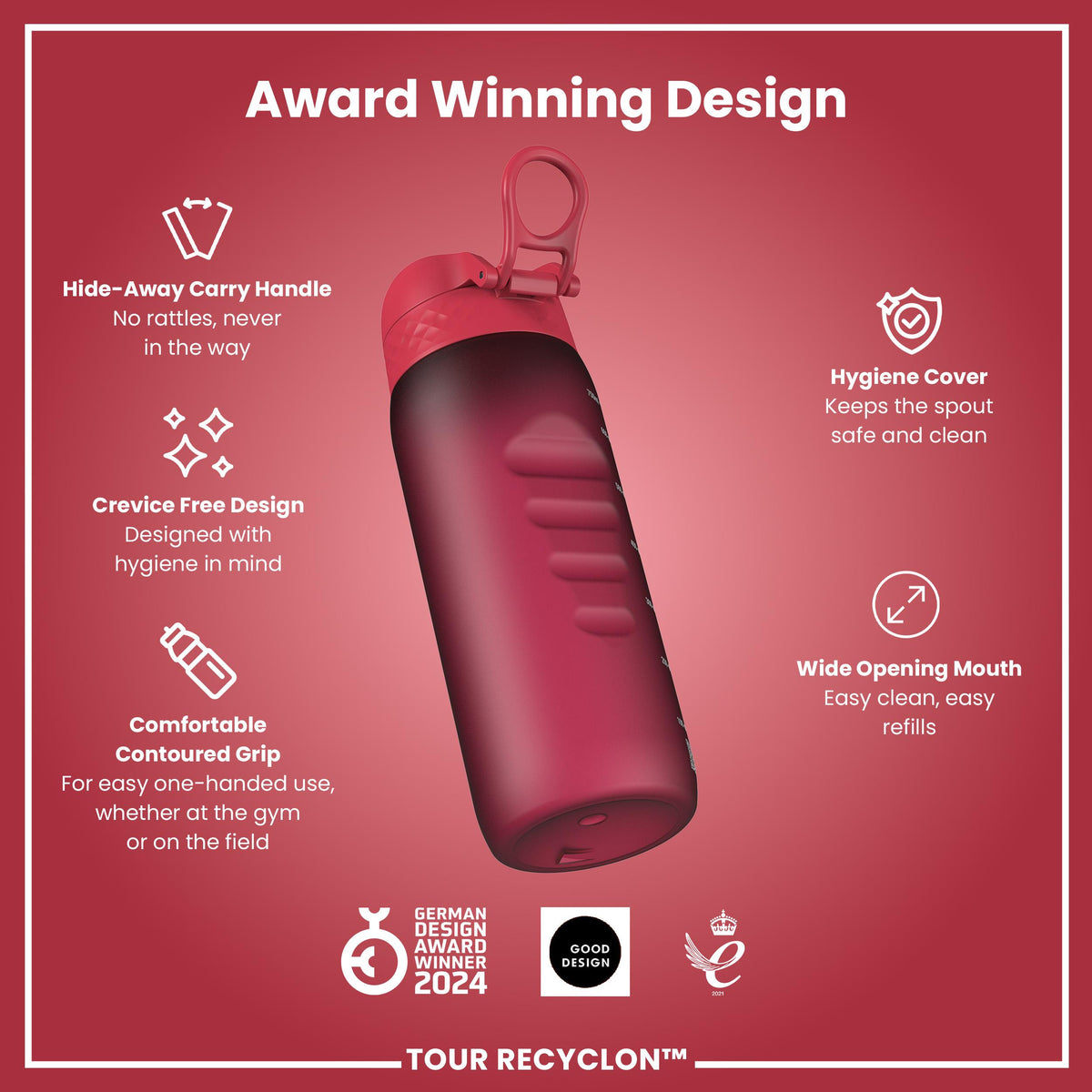 Gourde Recyclon, Viva Magenta, 750 ml