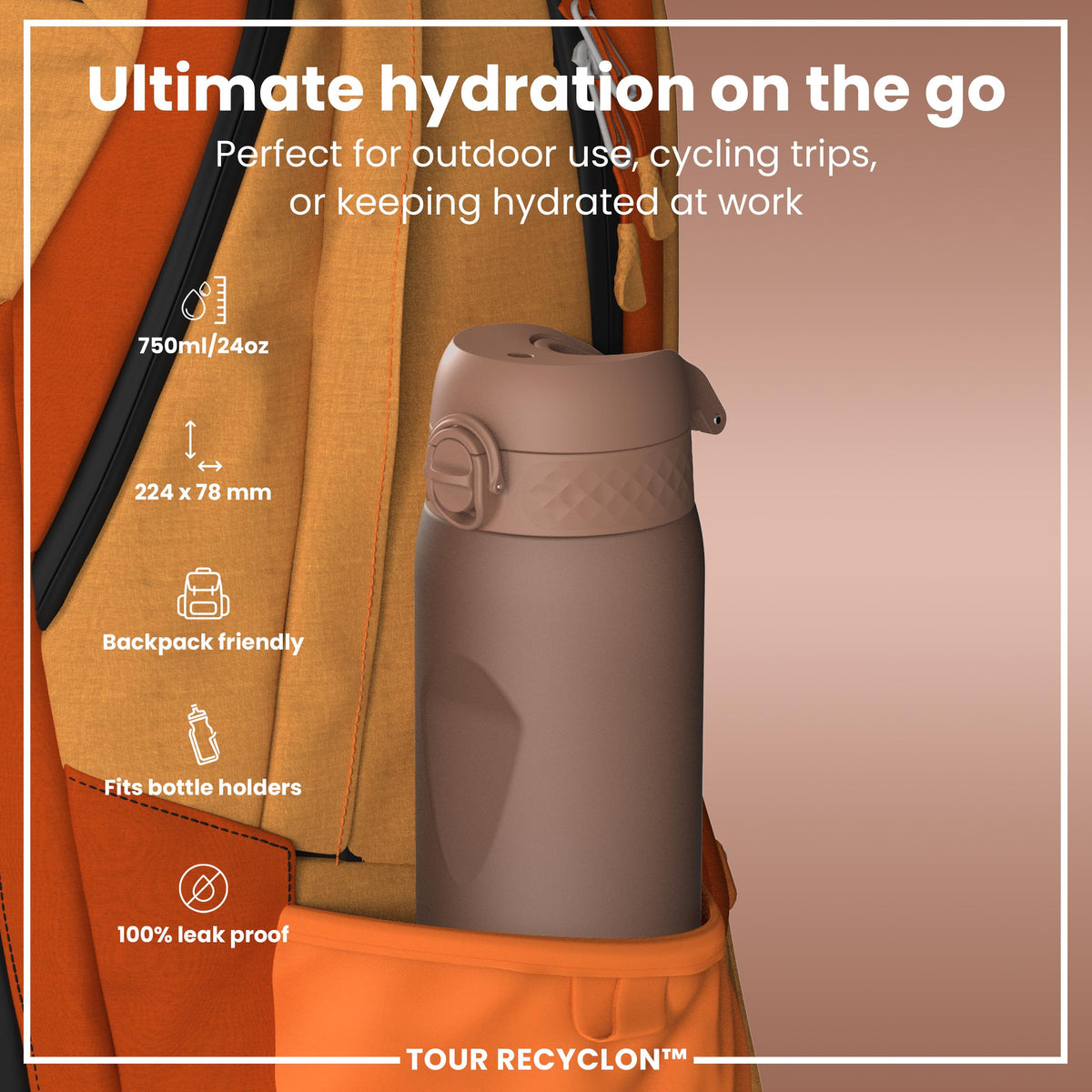 Gourde Recyclon, Mousse moka, 750 ml