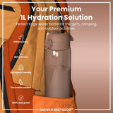 Gourde Recyclon, Half-Cut, Moka, 1 L