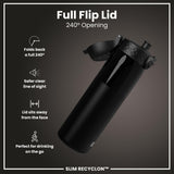 Gourde Recyclon, Half-Cut, Noir, 500 ml