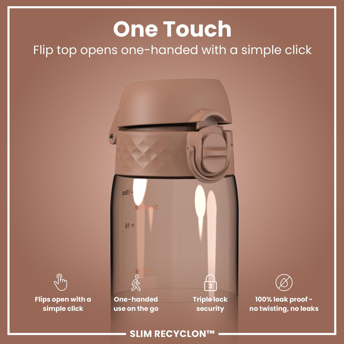 Gourde Recyclon, Half-Cut, Moka, 500 ml