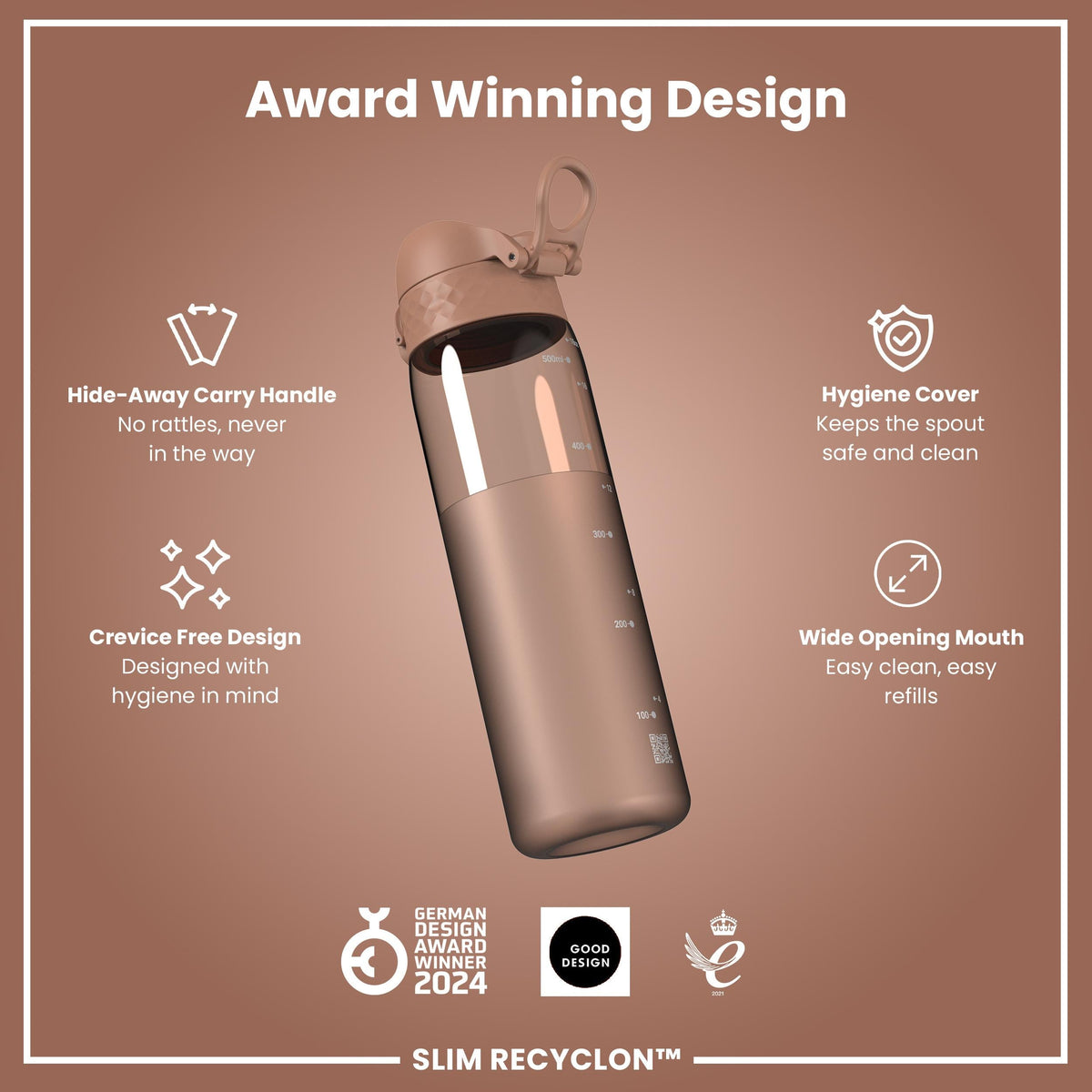 Gourde Recyclon, Half-Cut, Moka, 500 ml