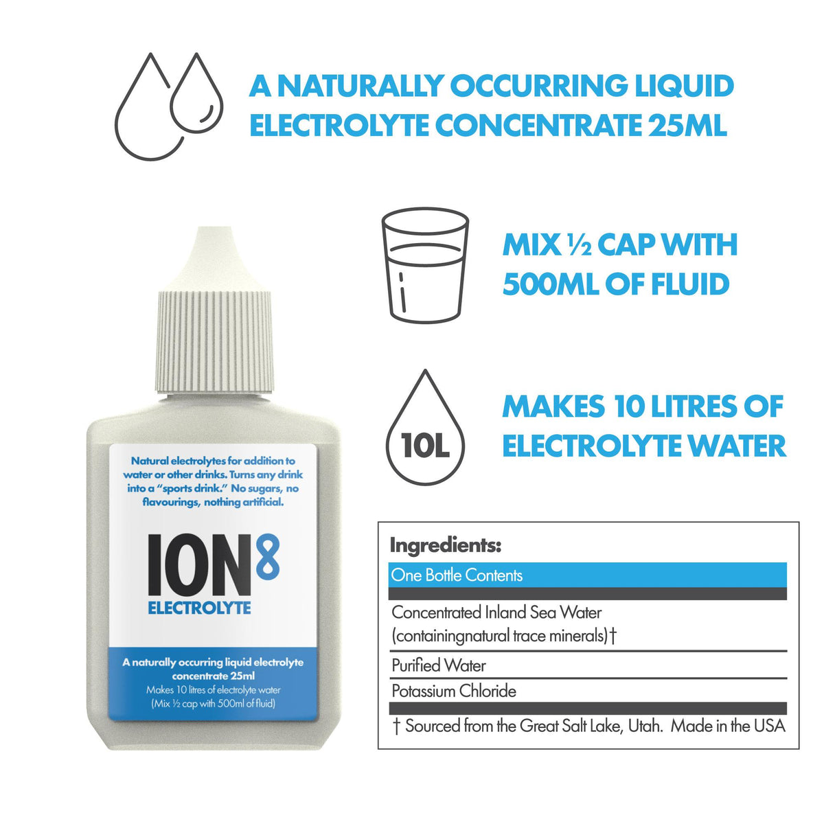 Accessoire ION8, Booster d’hydratation, Électrolyte sans sucre