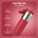 Gourde en inox, Half-Cut, Magenta, 1 L