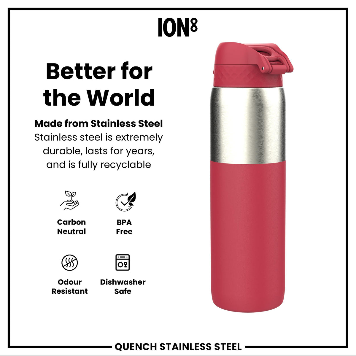 Gourde en inox, Half-Cut, Magenta, 1 L